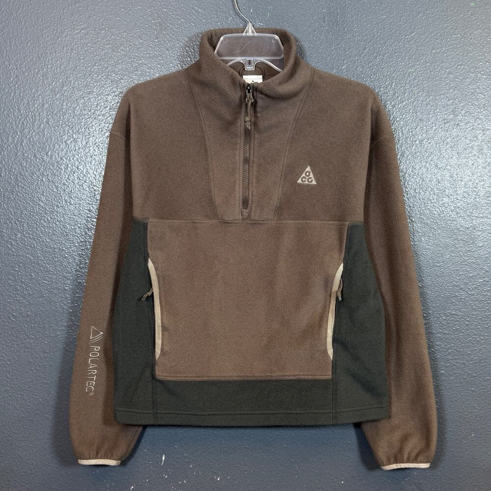 Nike ACG S women’s gray/blue Wolf Tree Therma-FIT Half Zip Fleece Jacket outdoor